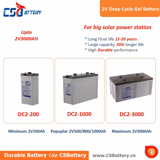 Csbattery 2V500ah Deep Cycle Solarbatterien Gelbatterie für Freizeitfahrzeuge/Marine